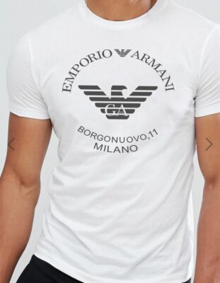 Emporio Armani Weiß Herren T shirt Borgonuovo'11 Größe M*L*XL*2XL*3XL Baumwolle