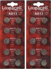 LR44 BATTERY (20 piece) LR44 357 A76 L1154 AG13 357  Alkaline Loopacell Battery 