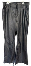 Old Navy Pants Womens Size 14 Black Higher High Rise Flare Faux Leather