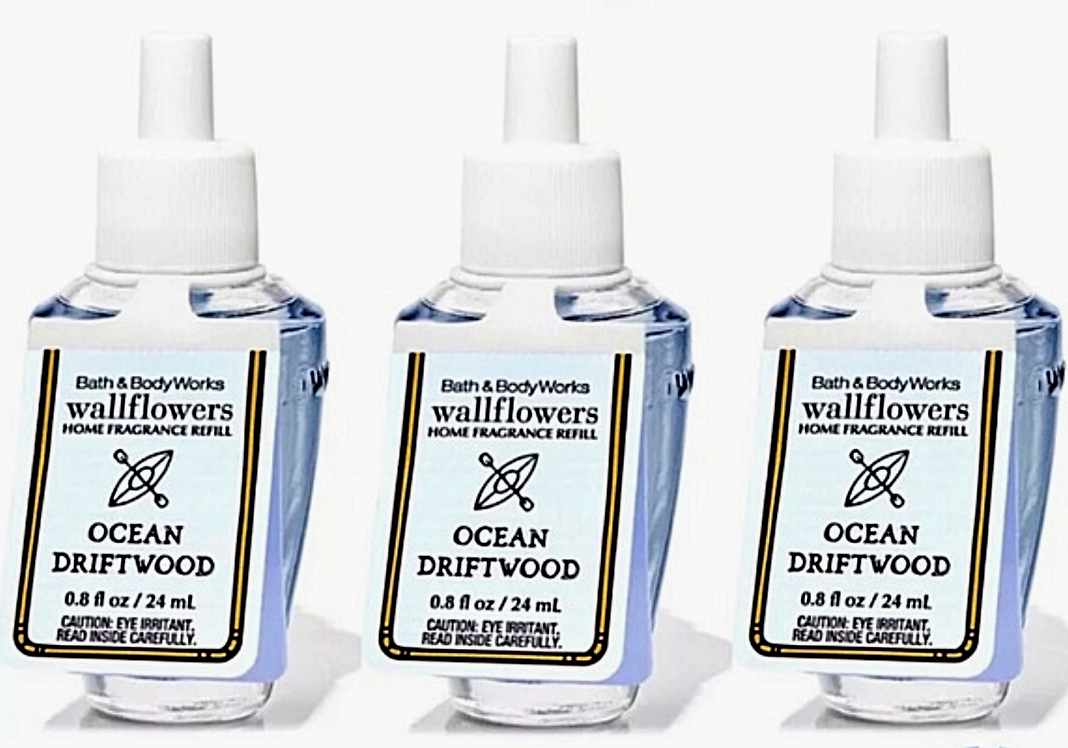 3 BATH & BODY WORKS OCEAN DRIFTWOOD WALLFLOWERS FRAGRANCE REFILLS BULBS