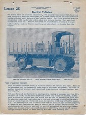 1926 Chicago Engineering Works, Training Lesson 25, Electric Vehicles, 13 pages