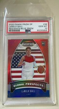 2020 Panini Prizm DP Lamelo Ball Global Prospects Red White Blue PSA 10 RC #98