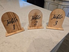 NATURAL 20 Rustic 4.5" Wooden Arch TABLE NUMBERS 1-20 Set Removable Base