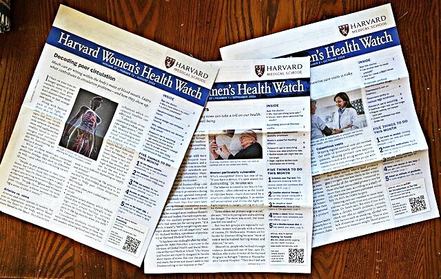 HARVARD Women's Health Watch - (3) Issues 2024 / Aug / Sept / Oct - (8) Pages Ea