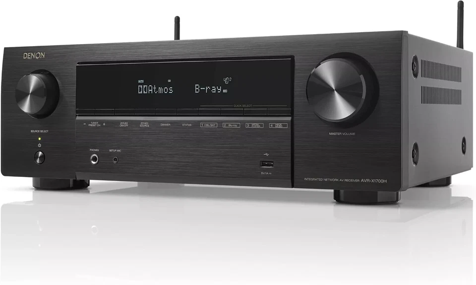 DENON AVR-X1700H 7.2CH 8K AV SURROUND RECEIVER BLACK ULTRAHD HDR10 100V - Image 3 of 3