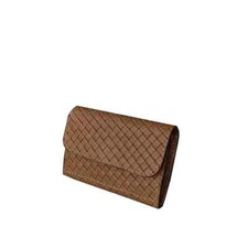 Women's Italian Leather Wallet With Braided Pattern