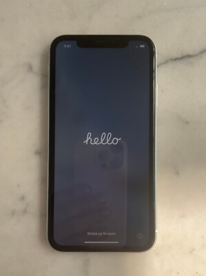 APPLE IPHONE XR, 128 GB, WHITE, MODEL # MT012LL/A, WORKS