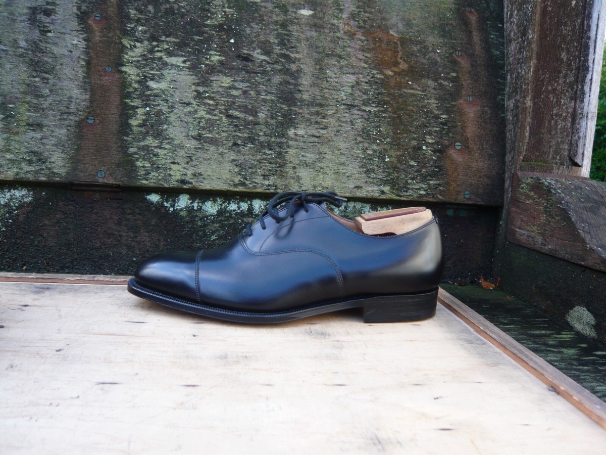 CHURCH'S OXFORD SHOES VINTAGE BLACK LEATHER UK7 MENS BALMORAL