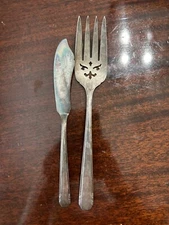 Vintage 2pc Oneida Community Tudor Plate Serving Fork & Cheese Knife