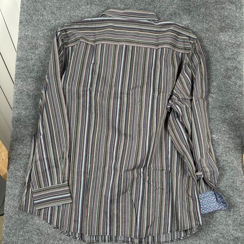 Robert Graham Shirt Mens 2XL Multicolor Striped Flip Cuff Button Up Colorful - Picture 5 of 8