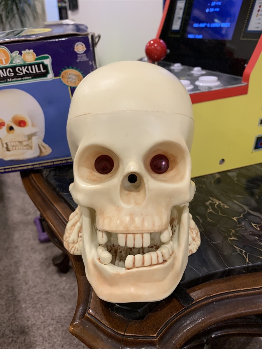 1998 Vintage Telco Talking Skull Halloween Animated Illuminated