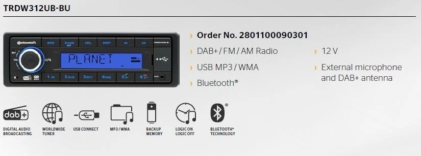 12 Volt Bluetooth PKW Radio RDS & DAB+ Tuner MP3 WMA USB Autoradio 2801100090301 - Bild 2 von 3