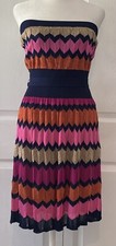 Laundry By Shelli Segal Chevron Pleated Strapless Mini Dress Size S