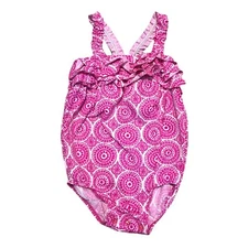 Hatley Baby Girls Romper 6-12M Pink Dot Ruffles Snap Bottom Summer Outfit