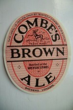  MINT COMBE'S LONDON BROWN ALE BREWERY BEER BOTTLE LABEL 