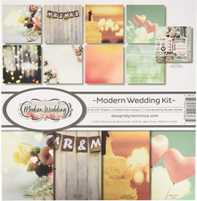 Modern Wedding Scrapbook Collection Kit, Multicolor