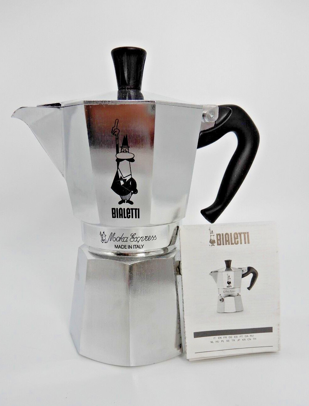 Bialetti Moka Express Espresso Maker 6 Cups Model Stove Top Aquarius