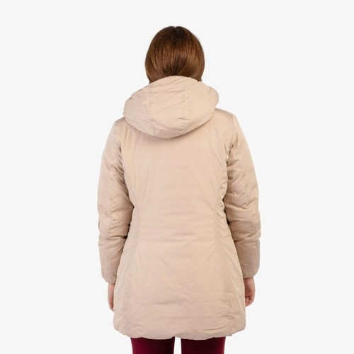 Piumino Lungo con cappuccio Donna Ciesse Piumini Kalie CFWC10605 Beige Reversibi - Picture 4 of 5
