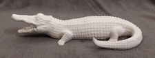 Weiße Keramik Figur Krokodil Aligator 37 cm ...