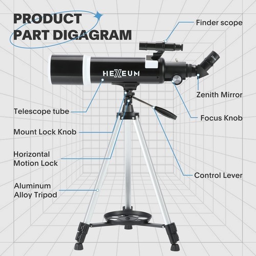 Portable 600mm Telescope with Phone Adapter & Multi-Coated Optics for Stargazing - Picture 7 of 9