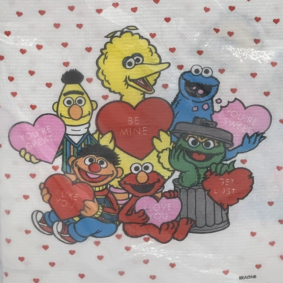 复古海滩芝麻街情人节纸桌布 54 英寸 x 96 英寸 — 第 4/4 张图片