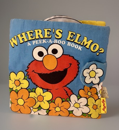 1999 Soft Play Sesame Street Where's Elmo? Peek-A-Boo Vintage Cloth Book
