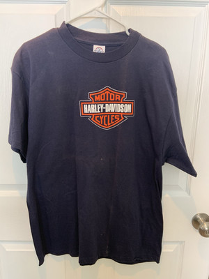 Vintage Harley Davidson Blue T Shirt Sz L Delta Pro Weight NWOT
