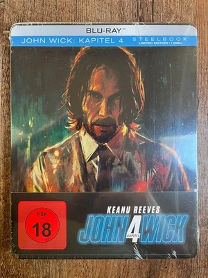 John Wick: Chapter 4 w. Steelbook (Blu-ray, EU Import, Region Free) *NEW/SEALED*