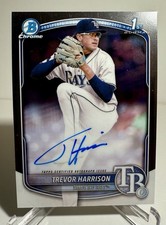TREVOR HARRISON 2025 BOWMAN CHROME 1ST AUTOGRAPH BASE RAYS AUTO