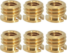 6PCS DSLR Camera Photography Tripod Ball Head Adapter Screw 1/4 to 3/8 Brass Red