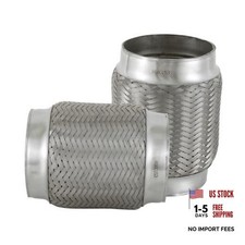 2 Pcs 3.5''X4''X6'' stainless steel Braided Exhaust Flex Pipe  Universal