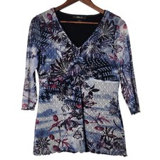 Y2K Floral Mesh Lined Top Large 90s Grunge Sheer Womens WhimsyGoth Fairy