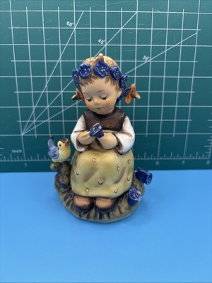VTG Hummel Goebel #351 FIGURINE THE BOTANIST Girl Bird W Germany
