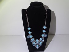 Gorgeous Southwestern Faux Turquoise Floral Statement Necklace 61.63g