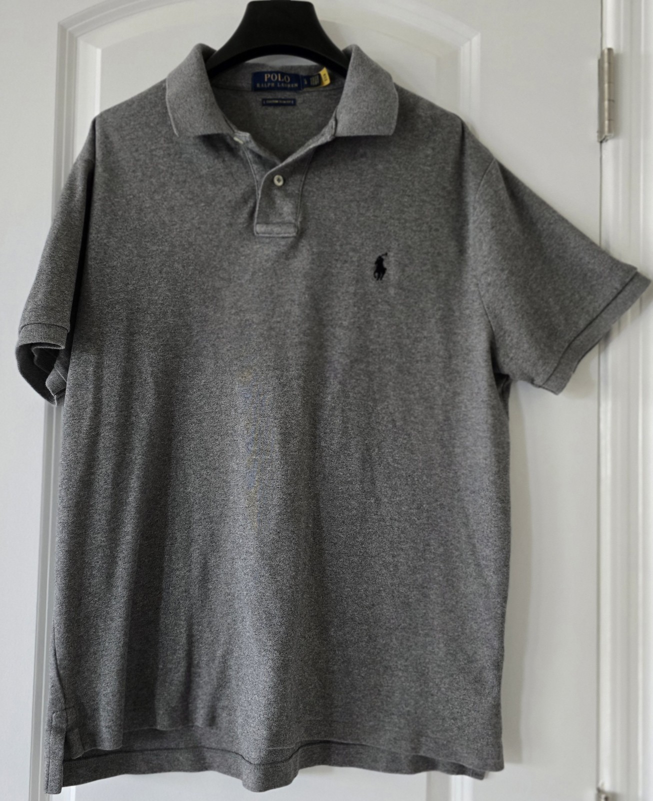 Ralph Lauren Polo Uomo Manica Corta Pony Logo Grigio Camicia Uomo Taglia Large