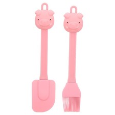 Pink Silicone Baking Scraper Brush for Kids Cartoon Pig Design Heat Resistant...