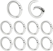 10 Pack Spring O Rings Round Carabiner Clip Key Ring Buckle Zinc Alloy Round Spr