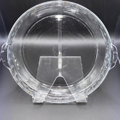 Vintage Pyrex Flavor Saver Glass Pie Plate 229 Deep Dish 9.5'' Fluted Handles