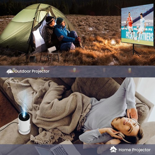 4K Mini Projector LED 1080P WiFi 6, BT 5.2 Portable Home Theater Android&Netflix - Picture 8 of 11