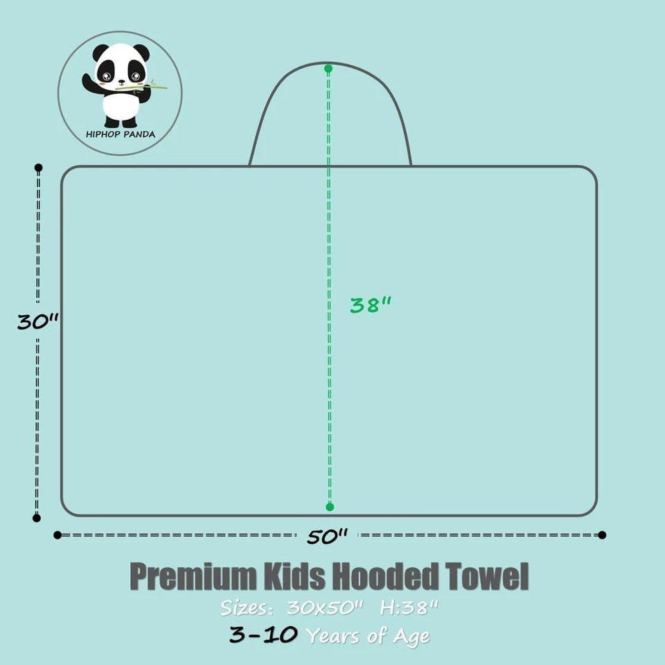 Extra Thick and Absorbent Kids Bath Towel - Hooded Design, 30x50 Purple Penguin - Image 4 of 4
