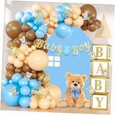 134 pc Teddy Bear Baby Shower Decorations for Boy Teddy Baby Shower Decorations