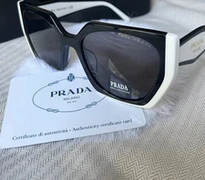 PRADA PR15WS 09Q5S0 54MM Black Talc Dark Grey Women's Sunglasses