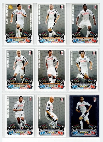 FULHAM . -Match Attax 2011 -12 -Premier League - Complete 18 Card Base Set. - Picture 2 of 3