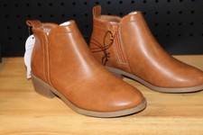 Wonder Nation Girl's Fashion Ankle Boot -Chestnut-2-NWT