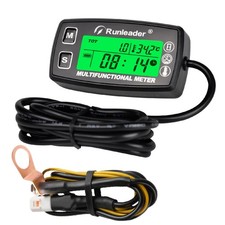 Digital Tach Hour Meter,Engine Temperature Gauge,Alert RPM & Temp,Backlights ...