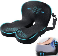 Seat Cushion for Truck Driver, Memory Foam Truck Seat Cushion with Adjustable St