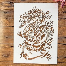 Reusable Dragon Stencil for Painting, DIY Crafts  Wall Art, 8.3x11.7inch