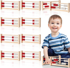 12 Pcs Mini 20-Bead Wooden Rekenrek Abacus, Abacus for Kids Math, Math Counters