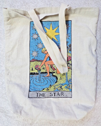 THE STAR TAROT CARD COTTON TOTE GROCERY SHOPPING SOFT BOOK BAG WORLD MARKET