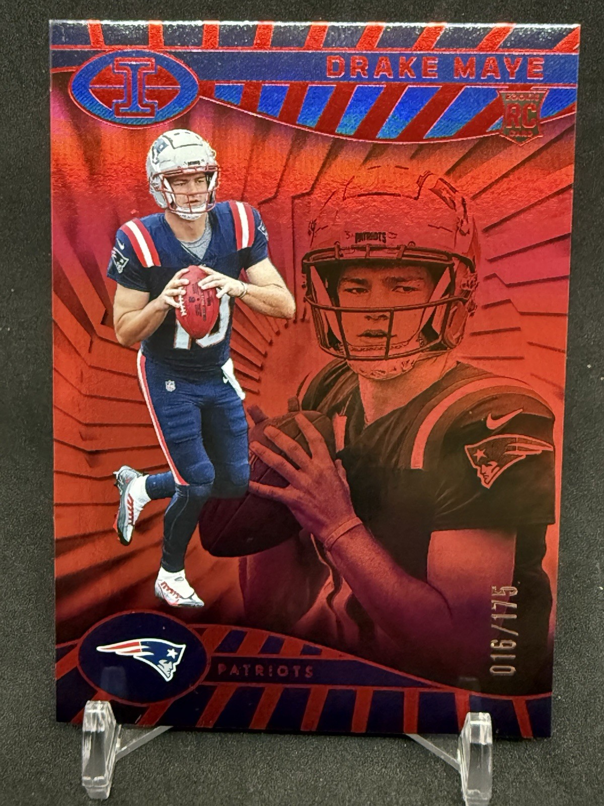 2024 Panini Illusions - Drake Maye #59 Trophy Collection Red /175 (RC)